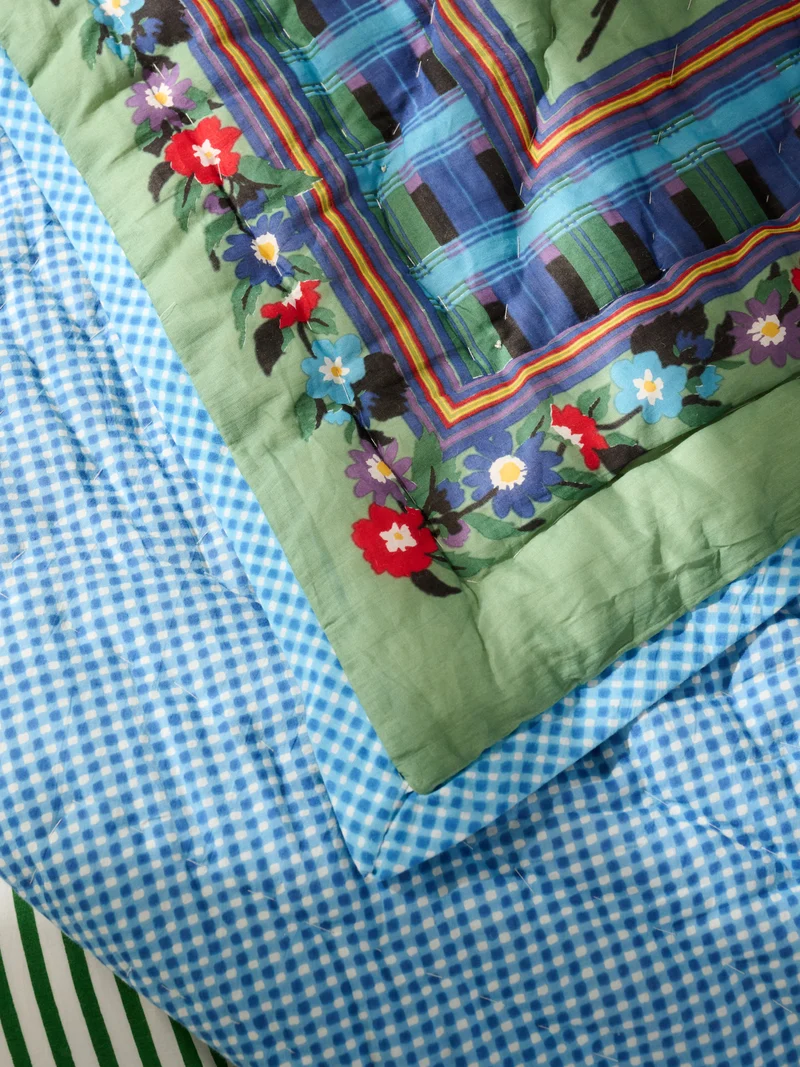 Plaid matelassé réversible sarong