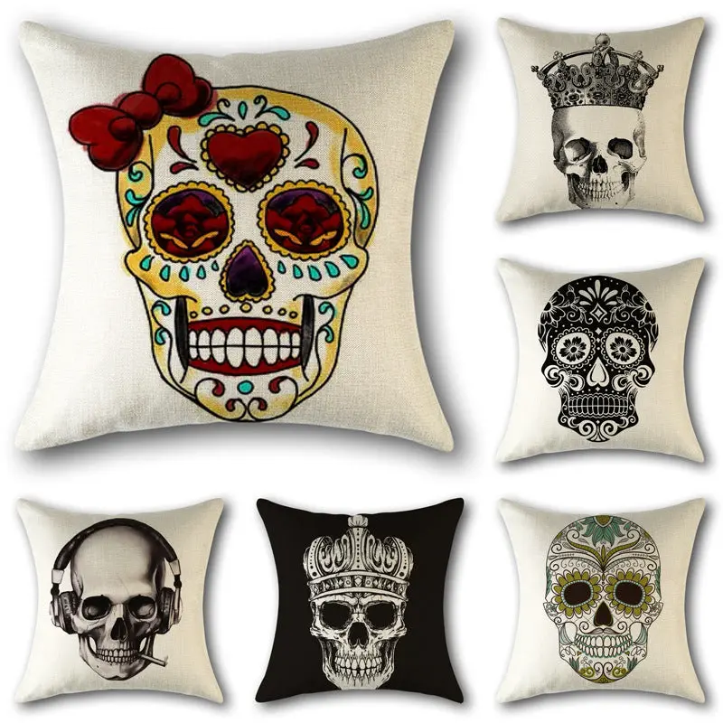Housse de Coussin Scandinave SKULLFRAB