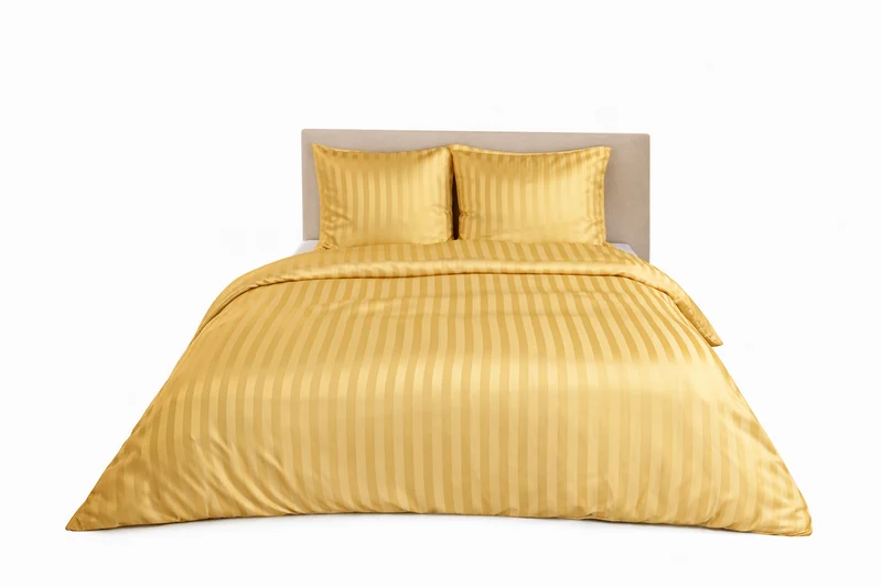 Parure de Lit Satin en Microfibre - Rayures Tissées