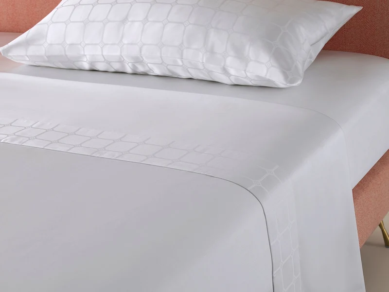 The Trellis Luxury Flat Sheet - White