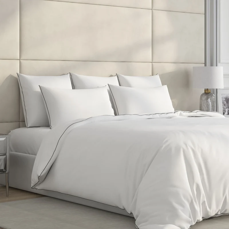 LOT DE DEUX TAIES TOKYO SATIN COTON BLANC 300TC