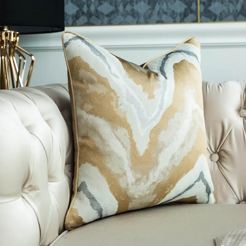 Housse de Coussin Géométrique GOLDWAVE