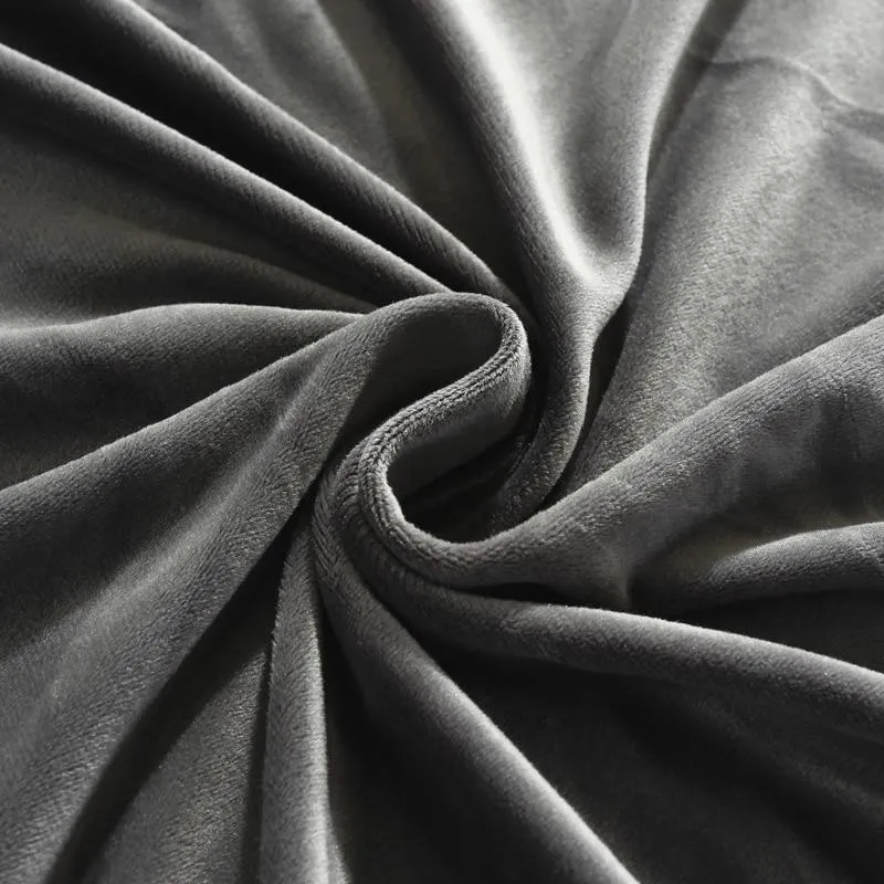 Housse de Canapé d'Angle Extensible Velours Gris Anthracite