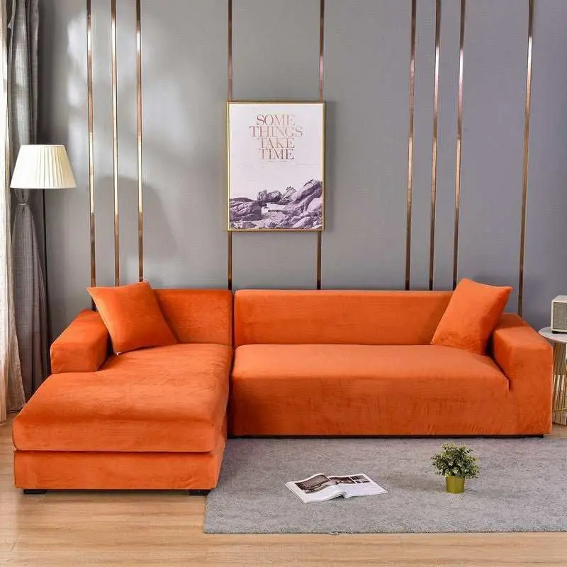 Housse de coussin, accessoire pour housse de canapé d'angle style velours MAKITA