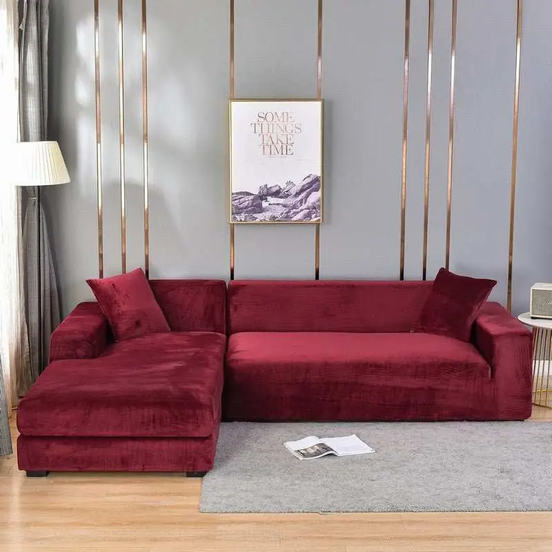 Housse de coussin, accessoire pour housse de canapé d'angle style velours MAKITA