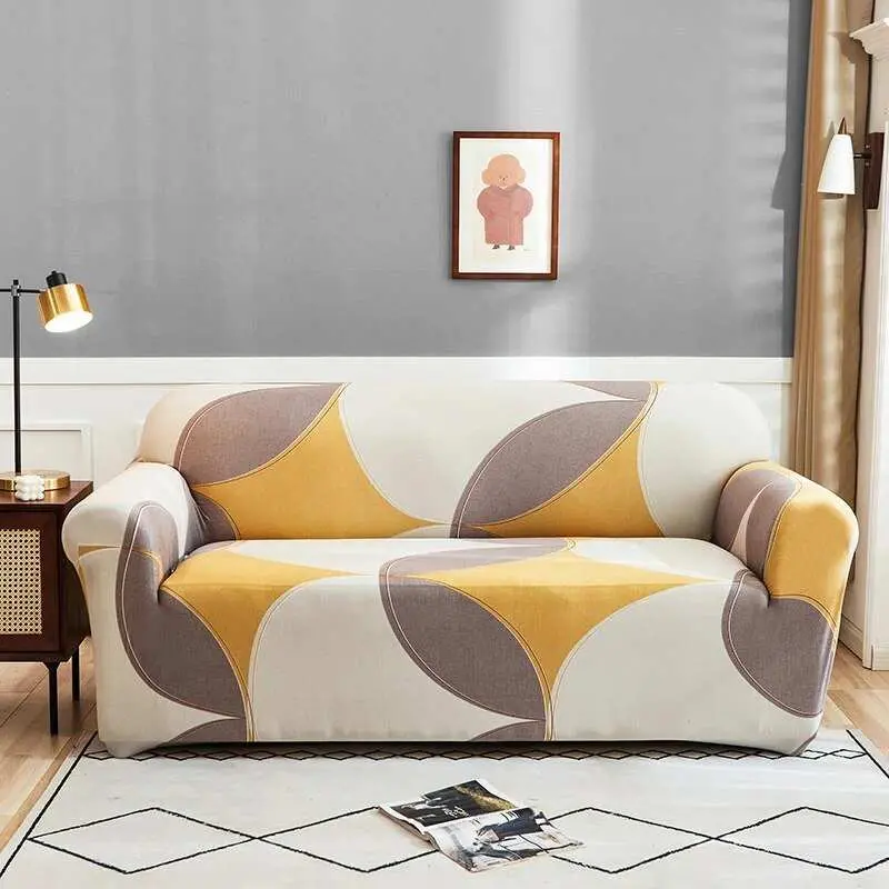 Housse canapé d'angle motif fleuri TOWA