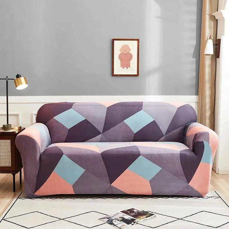 Housse canapé d'angle motif fleuri TOWA