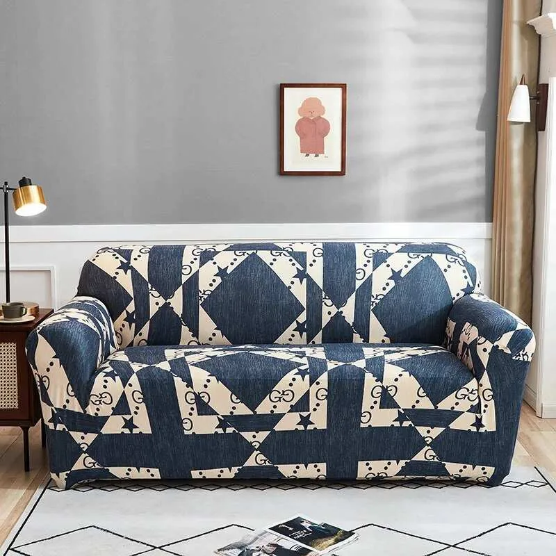 Housse canapé d'angle motif fleuri TOWA