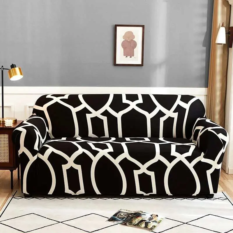 Housse canapé d'angle motif fleuri TOWA