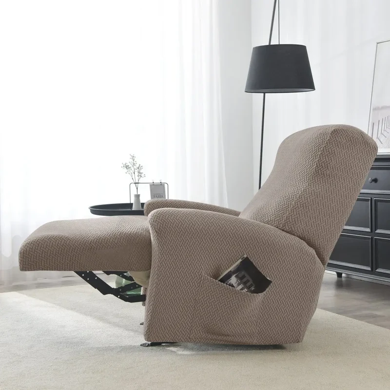 NOGENT - Housse de fauteuil et canapé de relaxation avec partie inclinable en tissu jacquard
