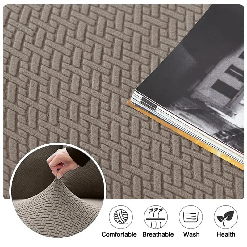 NOGENT - Housse de fauteuil et canapé de relaxation avec partie inclinable en tissu jacquard