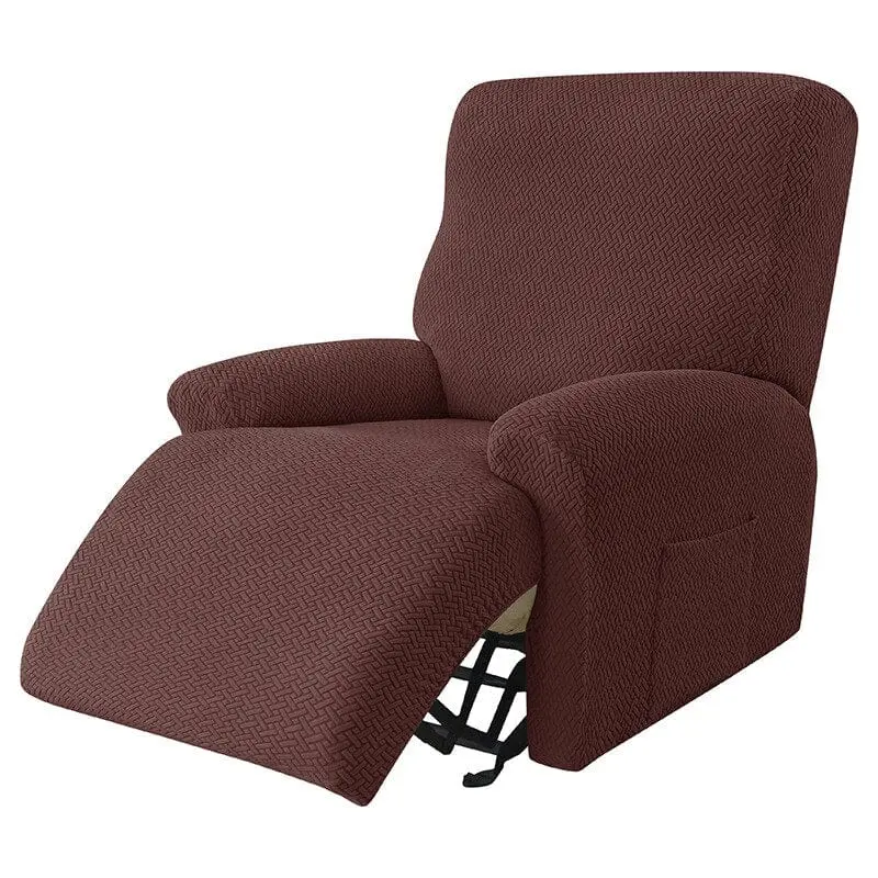 NOGENT - Housse de fauteuil et canapé de relaxation avec partie inclinable en tissu jacquard