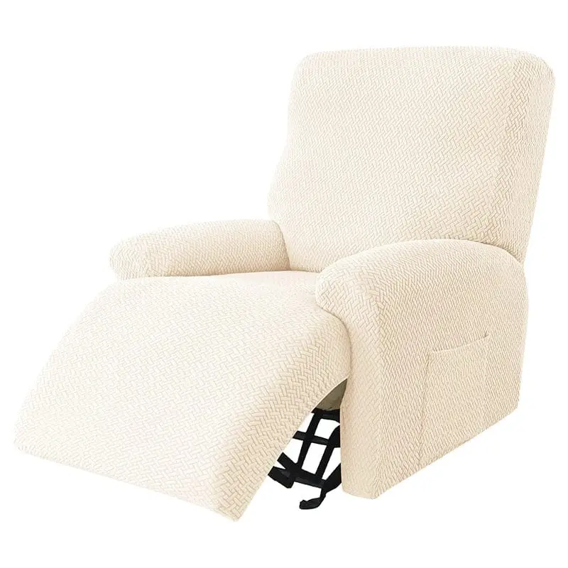 NOGENT - Housse de fauteuil et canapé de relaxation avec partie inclinable en tissu jacquard