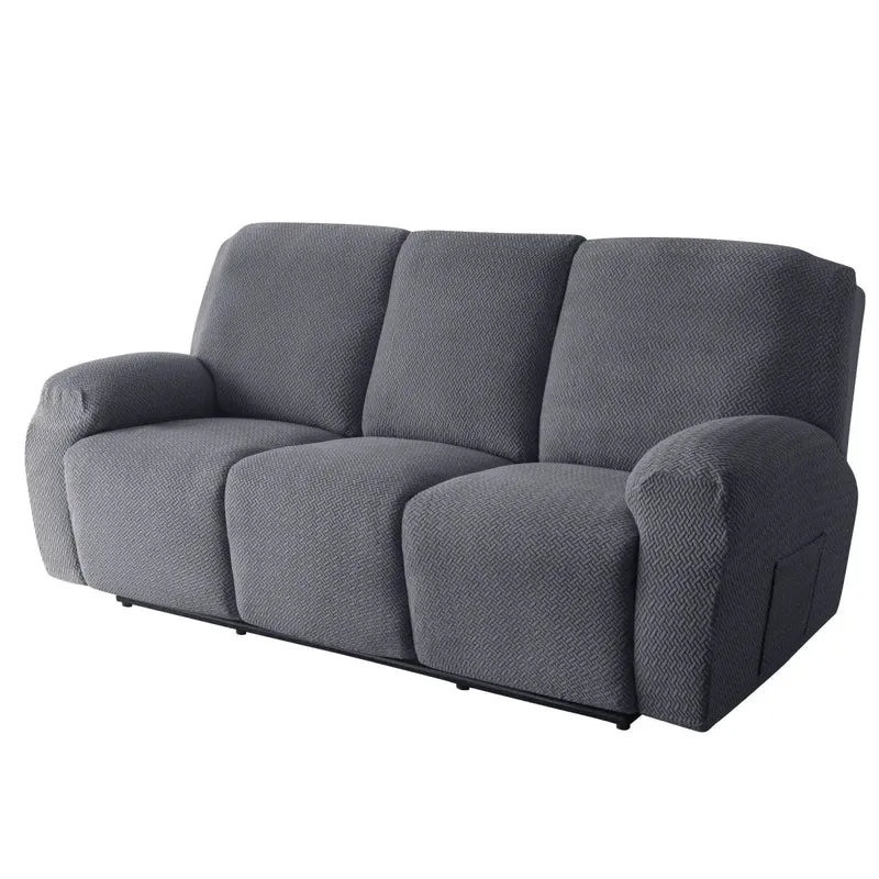 NOGENT - Housse de fauteuil et canapé de relaxation avec partie inclinable en tissu jacquard