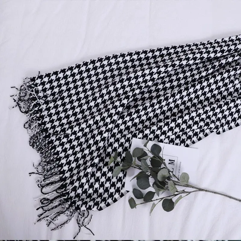 TSINGA - Plaid canapé décoratif noir et blanc