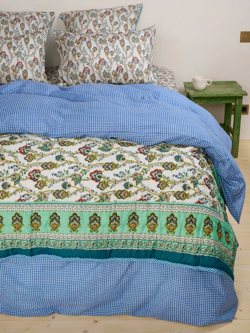 Plaid matelassé réversible sarong