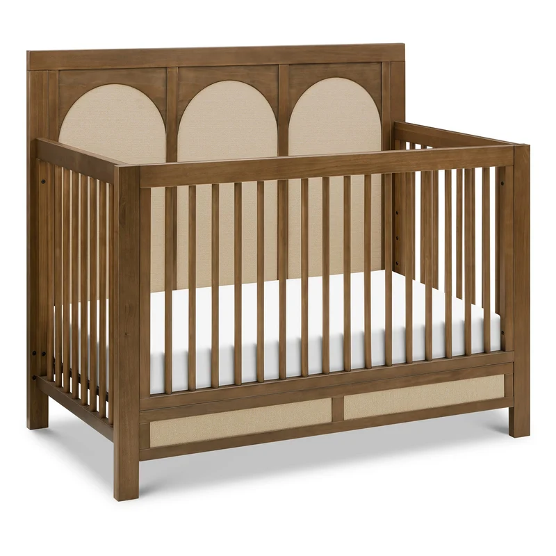 Couchette Convertible 4-en-1 Eloise - Noyer et Tissu Eco-Weave