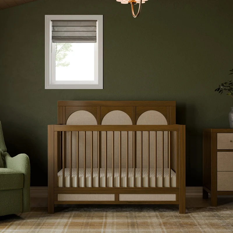 Couchette Convertible 4-en-1 Eloise - Noyer et Tissu Eco-Weave