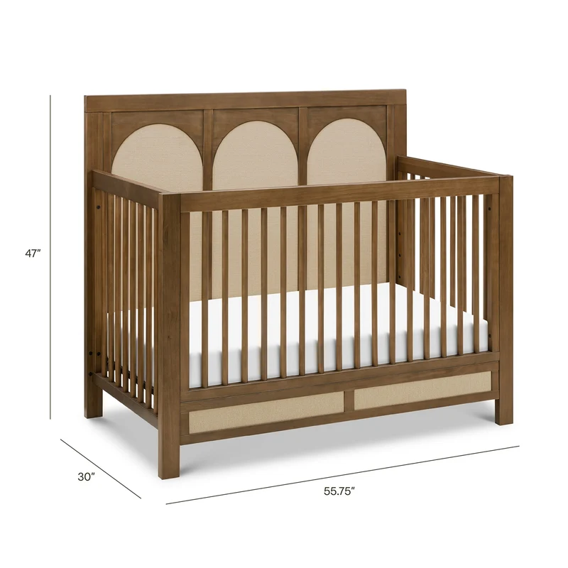 Couchette Convertible 4-en-1 Eloise - Noyer et Tissu Eco-Weave