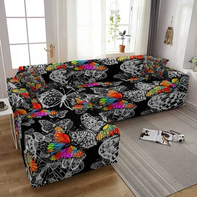 Housse canapé d'angle ou en forme L BUTTERFLY