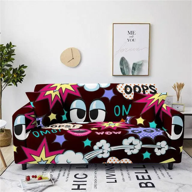 Housse canapé extensible imprimée ANIME
