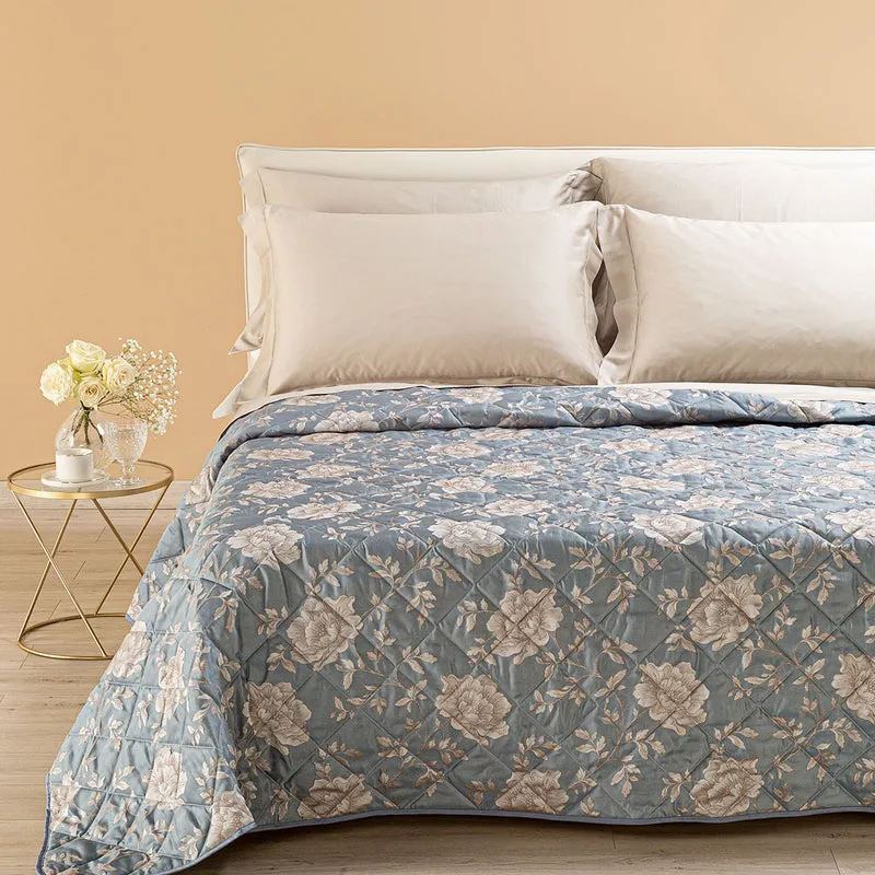Copriletto Primaverile fior di sole in Raso Jacquard 80 gr/mq