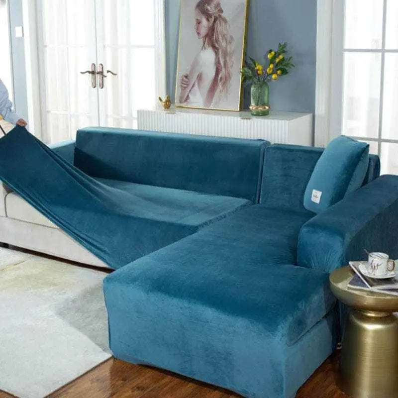 Housse canapé d'angle ou canapé en L BLUEPLUSH