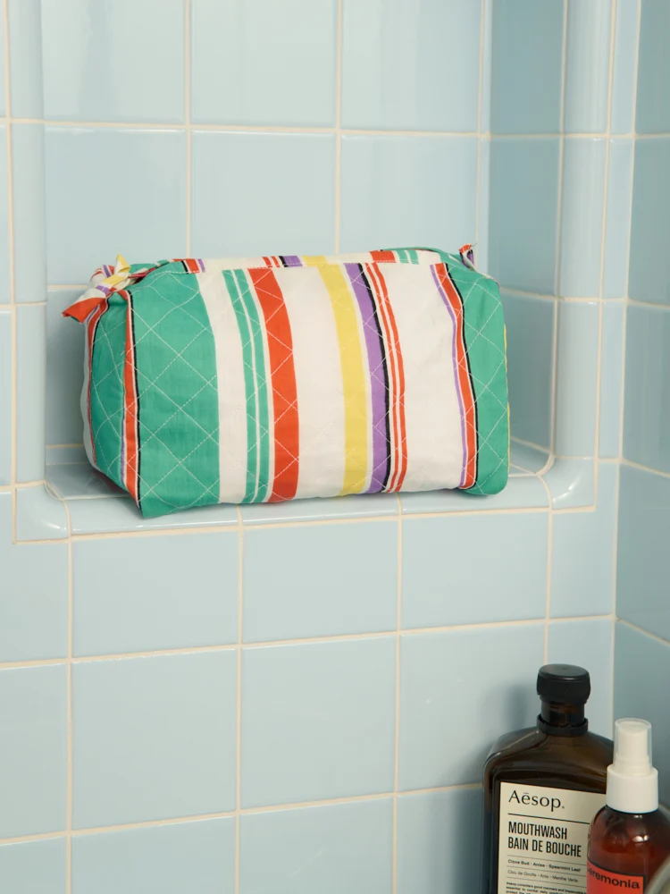 Trousse de toilette matelassée ronde
