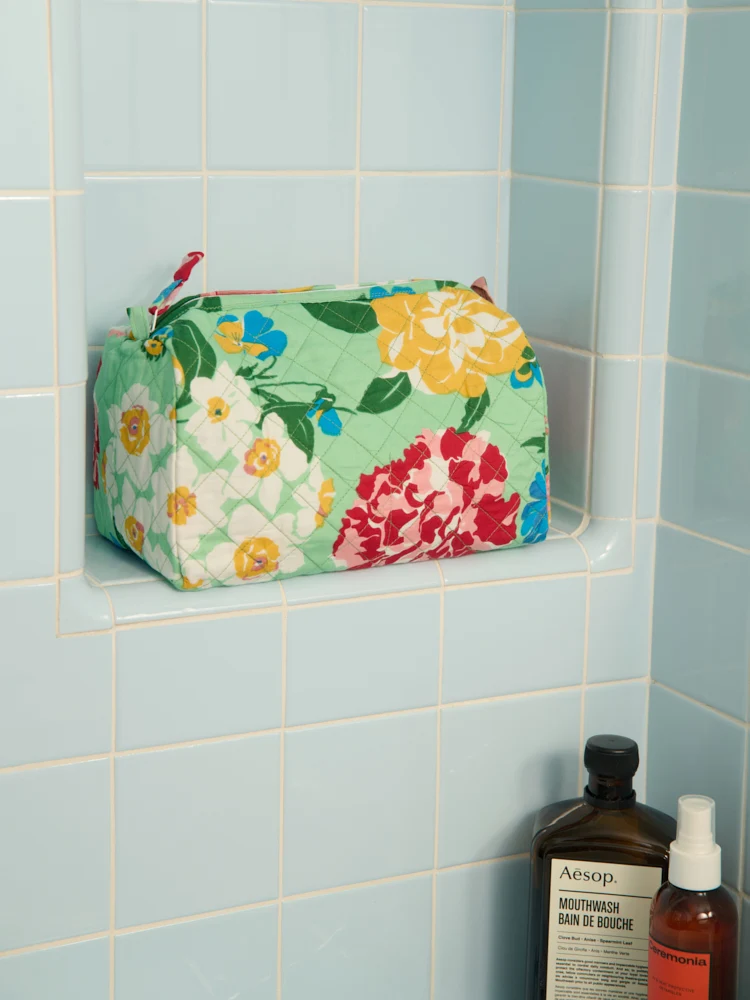 Trousse de toilette matelassée ronde