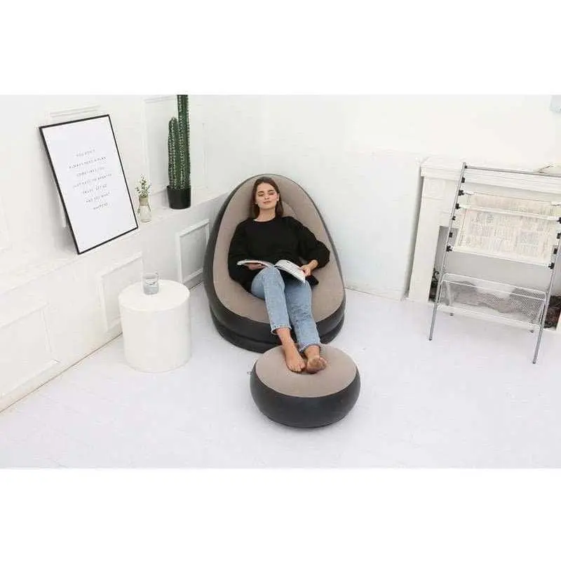 Canapé gonflable LAZYSOF, Fauteuil paresseux avec repose pied pliant gonflable