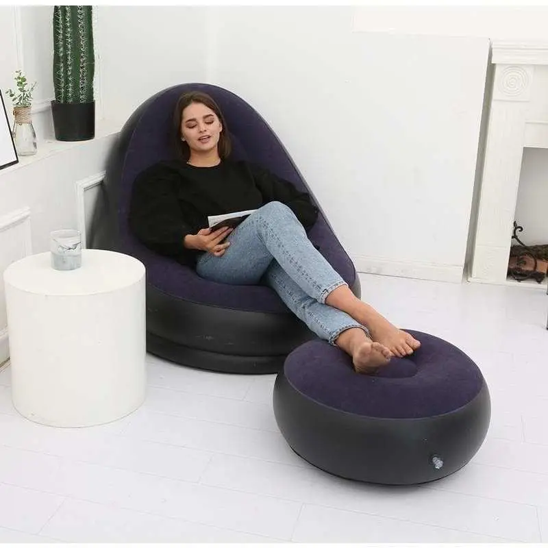 Canapé gonflable LAZYSOF, Fauteuil paresseux avec repose pied pliant gonflable