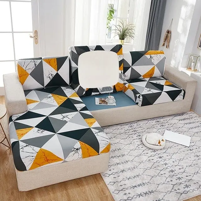 Housse pour coussin canapé d'angle imprimée BORKAS