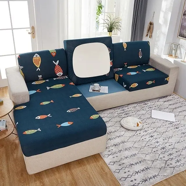 Housse pour coussin canapé d'angle imprimée BORKAS