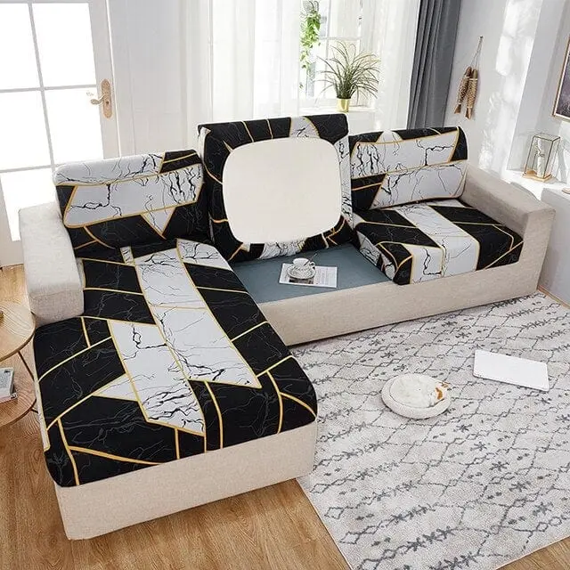 Housse pour coussin canapé d'angle imprimée BORKAS