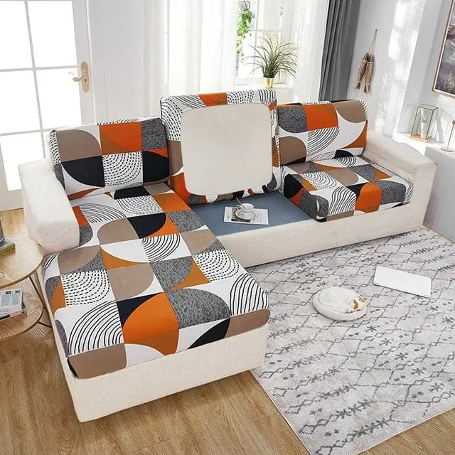 Housse pour coussin canapé d'angle imprimée BORKAS