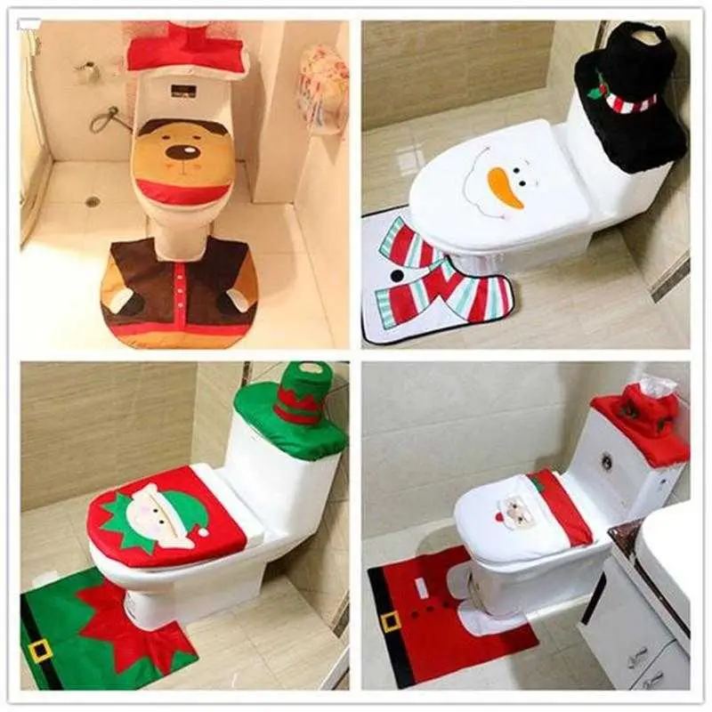 Housse de siège de toilette de Noël