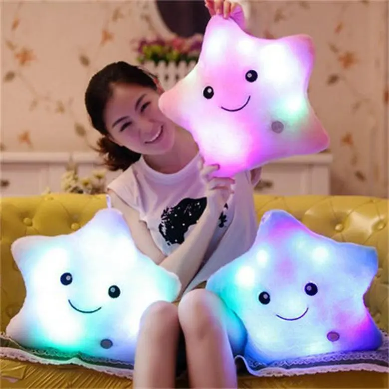 KYALO - Oreiller étoile en peluche brillant et lumineux