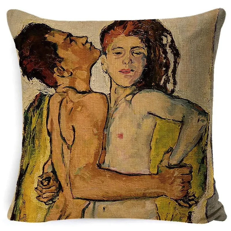LOVEART - Coussin et taie d'oreiller motif peinture et dessin artistique