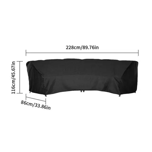 JARDYSET - Housse de jardin imperméable pour canapé incurvée style Patio extérieur