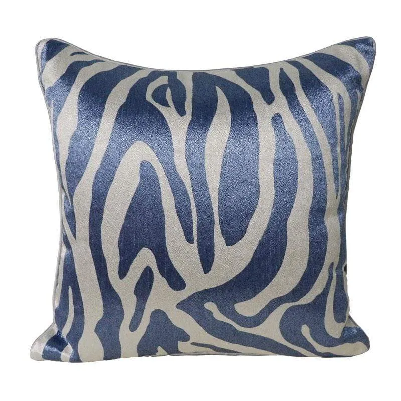Oreiller bleu motif zèbre