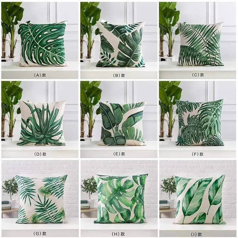 Housse de coussin motif cactus