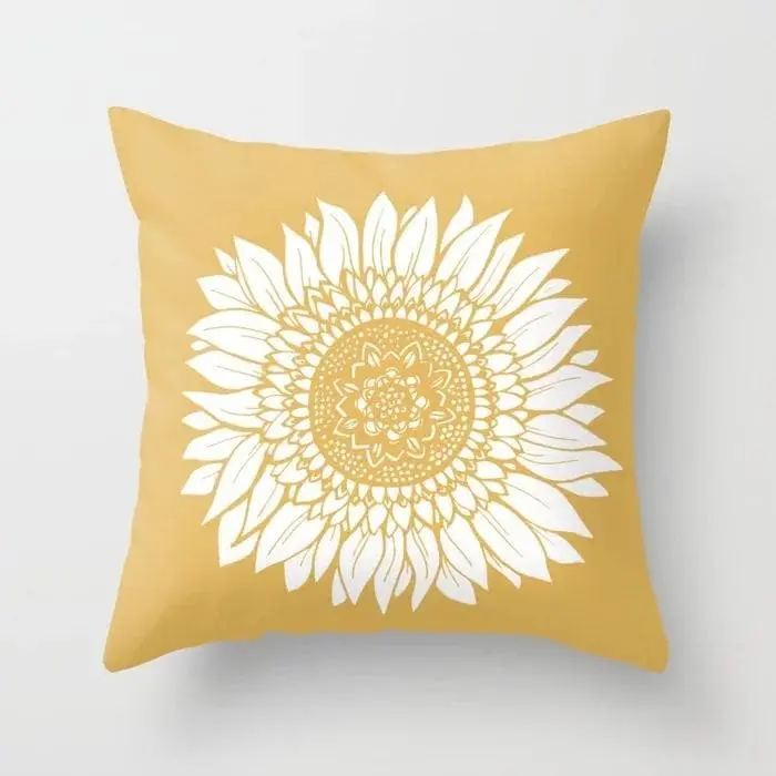 JAUNE - Housse de coussin décoratif