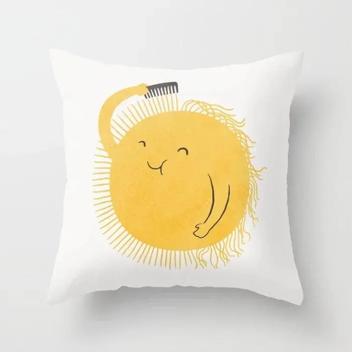 JAUNE - Housse de coussin décoratif