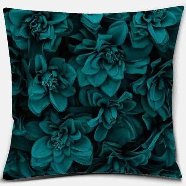 BLEU CANARD - Housse de coussin décorative couleur bleu canard