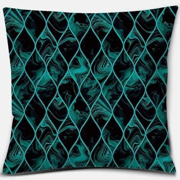 BLEU CANARD - Housse de coussin décorative couleur bleu canard