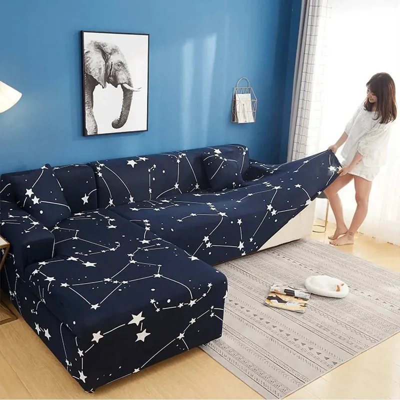 Housse canapé d'angle universelle élastique ETOILE