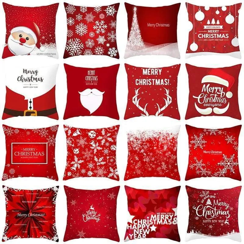 Housse de coussin Noël Rouge