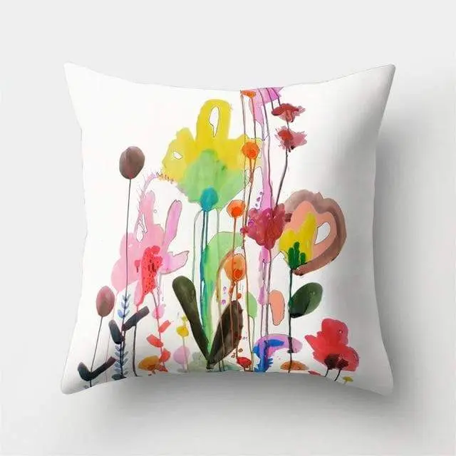 Housse coussin motif peinture oiseau-Housse De France