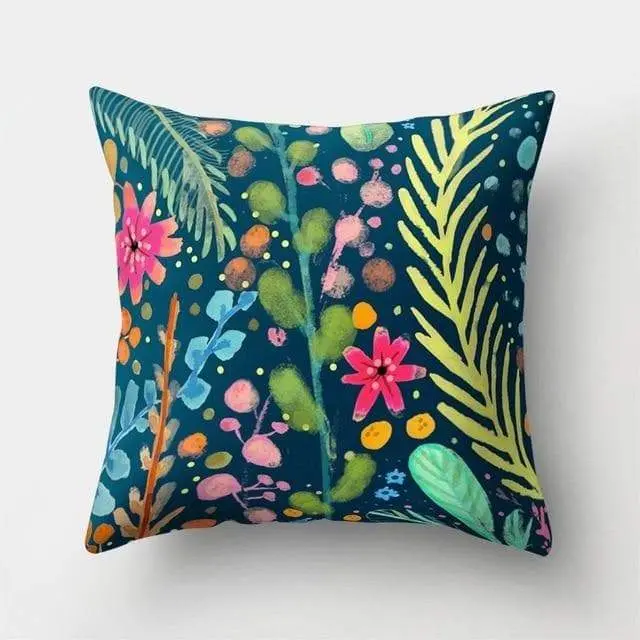 Housse coussin motif peinture oiseau-Housse De France