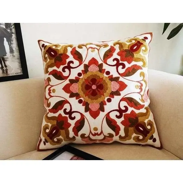 Housse de coussin canapé brodée avec double renfort BRODE